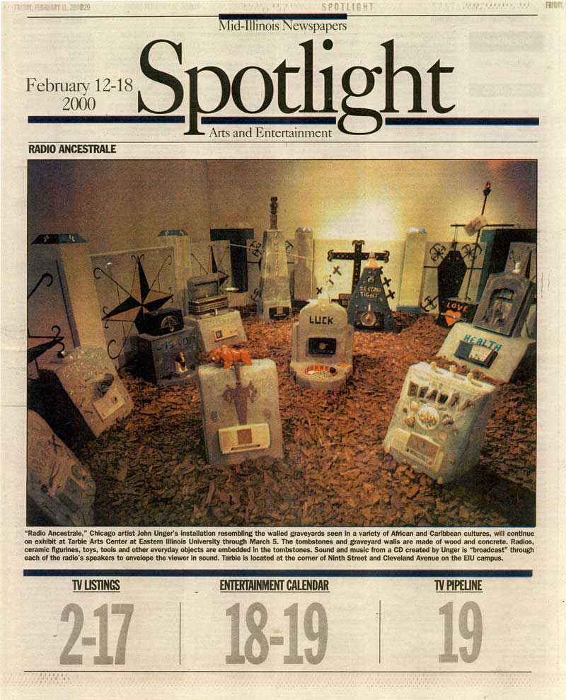 Cover Feature, Charleston Times-Courier, Spotlight Arts and Entertainment, Charleston, IL, February 12-18, 2000, 1.
