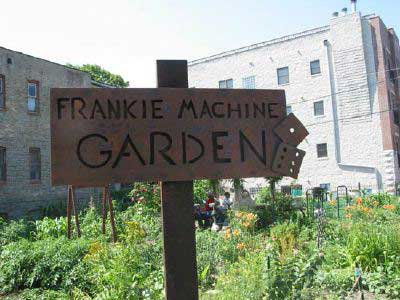 sign for frankie machine garden, chicago, IL