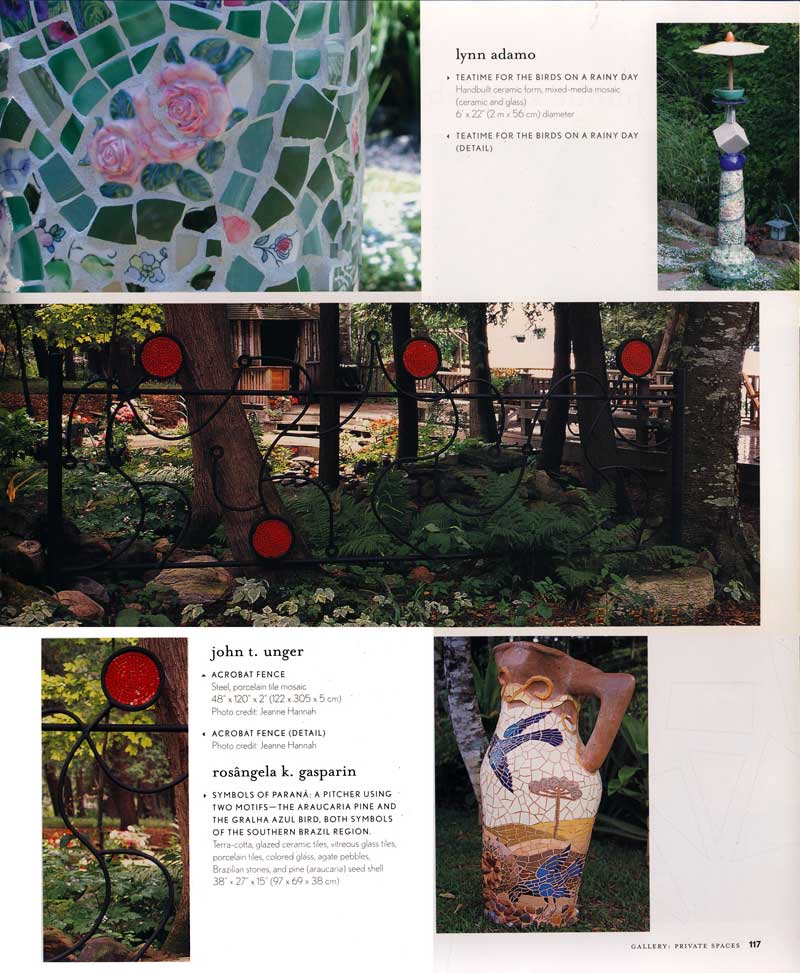 Mosaic Art + Style: Designs for Living Environments, JoAnn Locktov, Rockport Publishers, March, 2005.  117.