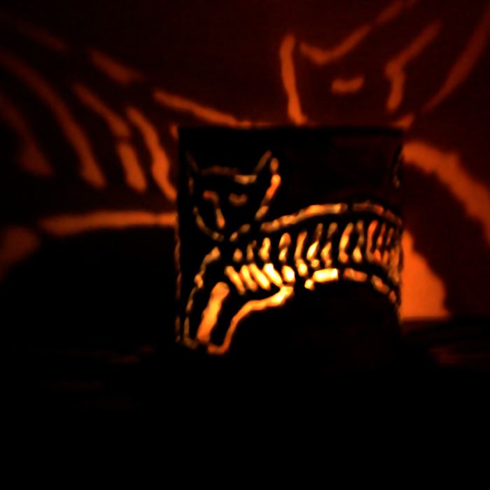 CANtern tin luminary cat design