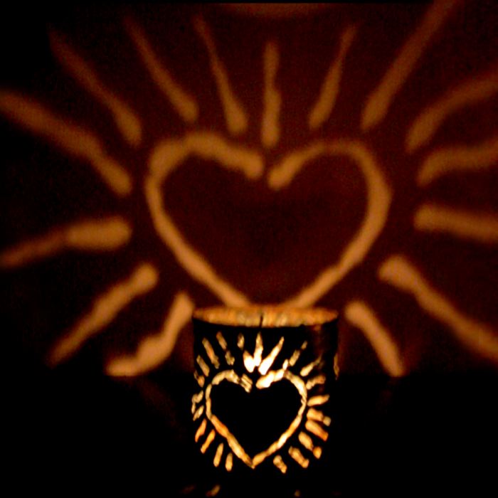 CANtern tin luminary radiant heart design