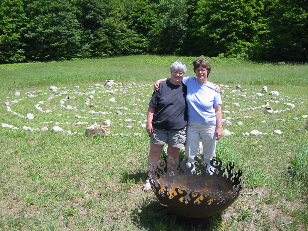 firebowl in a ring of stones for solstice