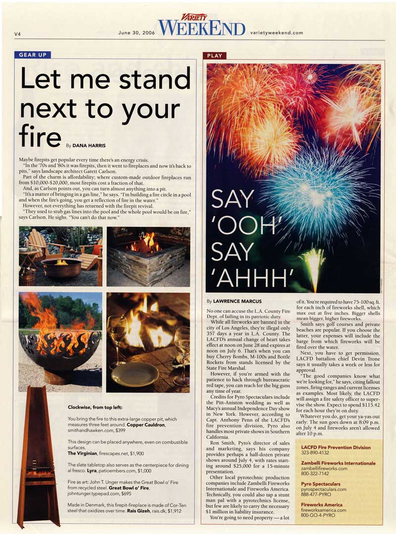 Harris, Dana. "Let Me Stand Next to Your Fire." Variety 30 June 2006: v4.