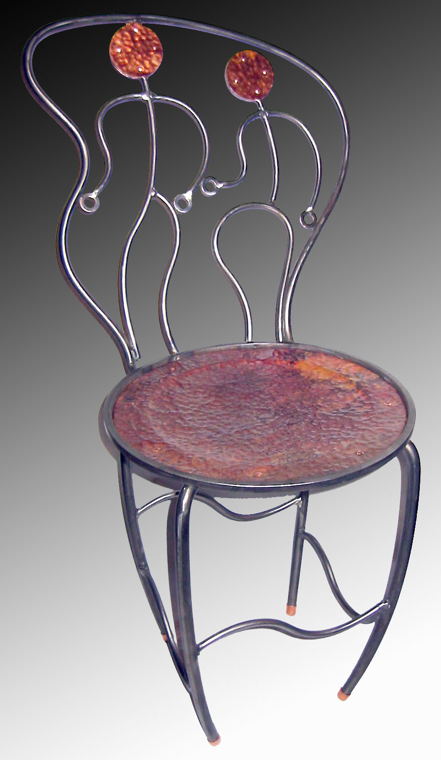 Acrobat Chair in steel and copper, Flirt