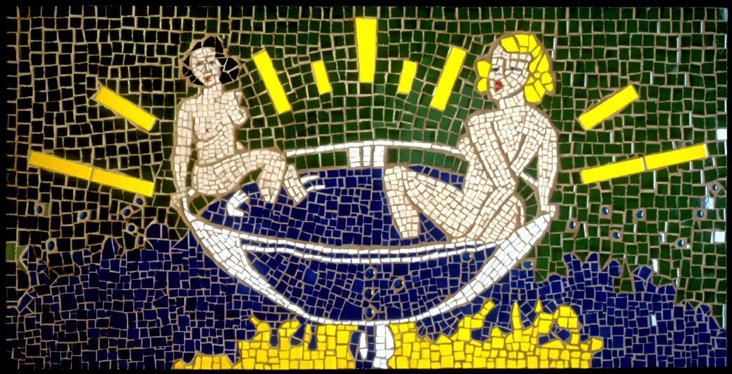 Cocktail Girls, 1999 ceramic and glass mosaic table