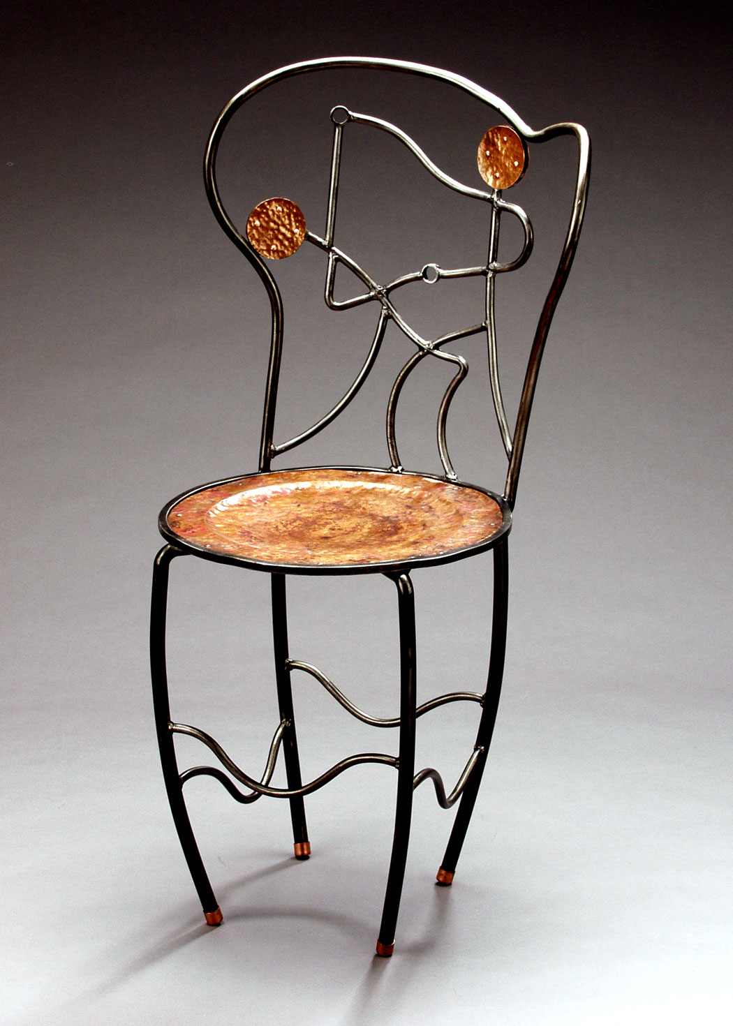 Acrobat Chair in steel and copper, Tango