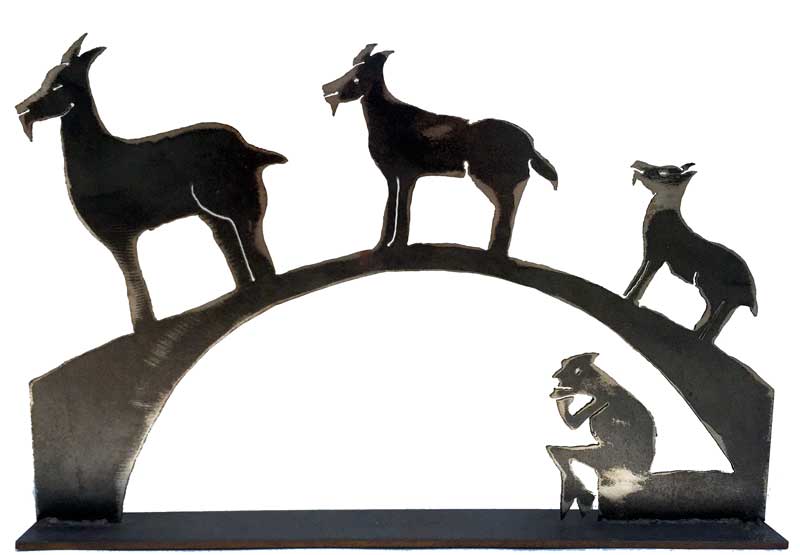 Three Billy Goats Gruff Narrative Sculpture