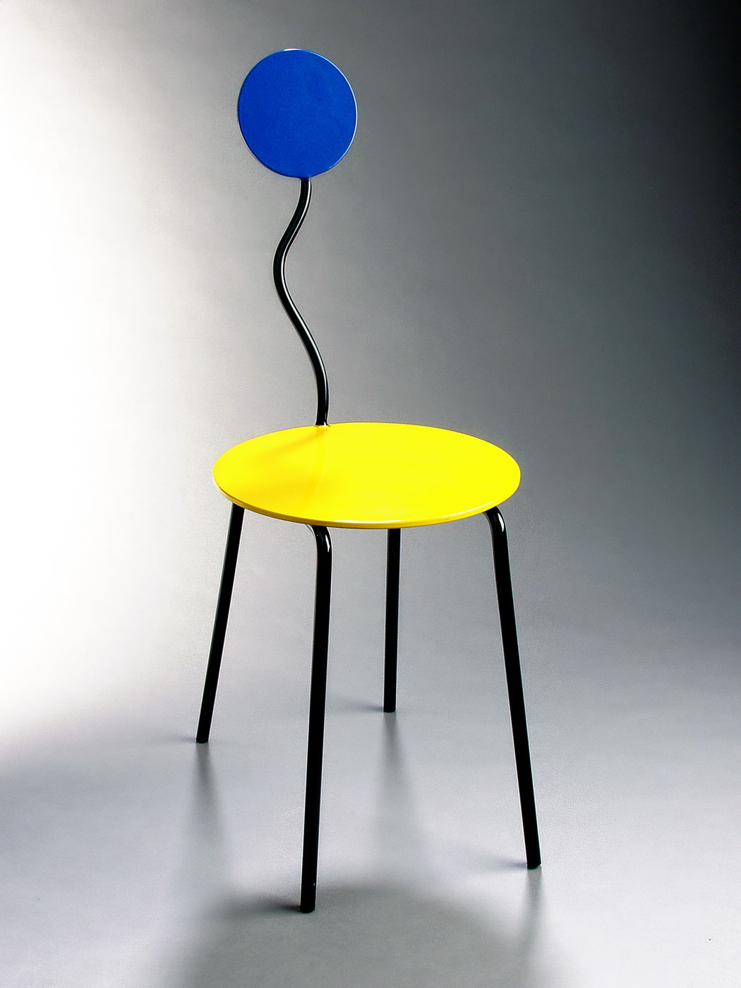 Dot! Chair yellow and blue powder coated steel