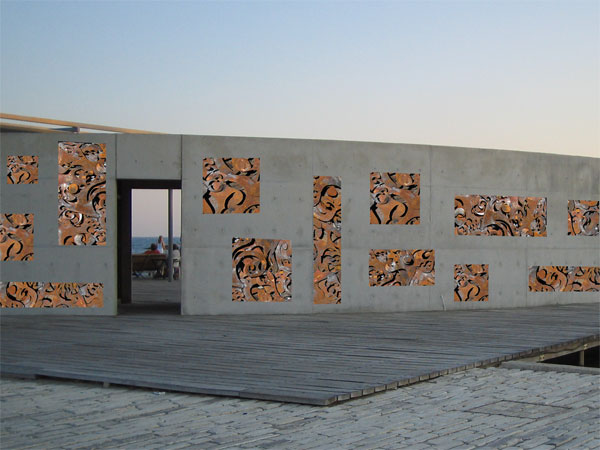 embedded steel wall sculpture