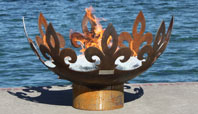 Fiery Fleur-de-Lis Sculptural Firebowl
