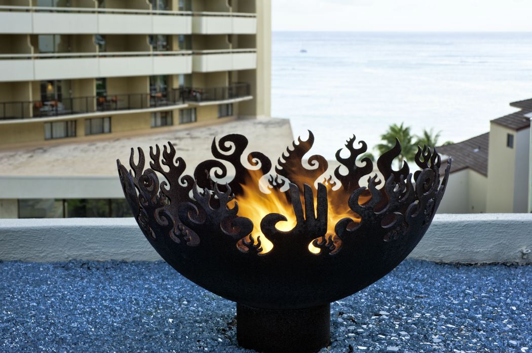 Great Bowl O' Fire 37 Inch Sculptural Firebowls™ at The Parc Hotel, Honolulu, HI