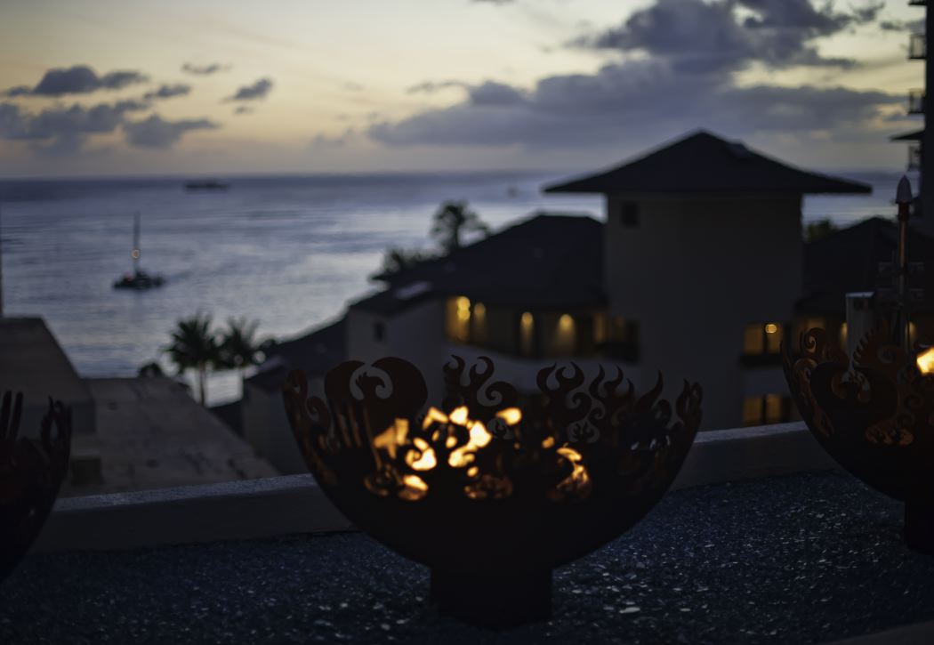 Great Bowl O' Fire 37 Inch Sculptural Firebowls™ at The Parc Hotel, Honolulu, HI