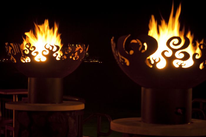 Great Bowl O' Fire 37 Inch Sculptural Firebowls™ at Rumfire, Sheraton Waikiki, Honolulu, HI