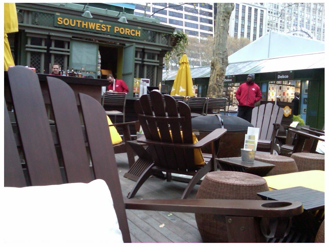 Big Bowl O' Zen 37 Inch Sculptural Firebowl™ at Southwest Porch in Bryant Park, NYC