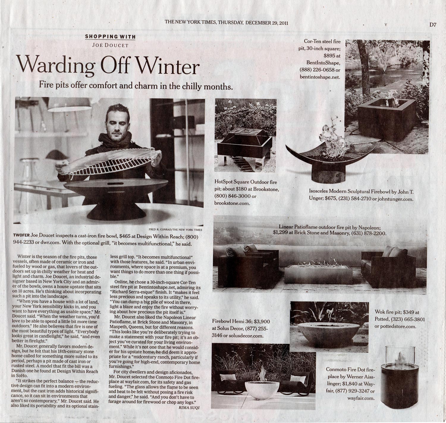 Suqi, Rima. "Warding Off Winter." The New York Times 29 Dec. 2011: D1-D7. Print. 