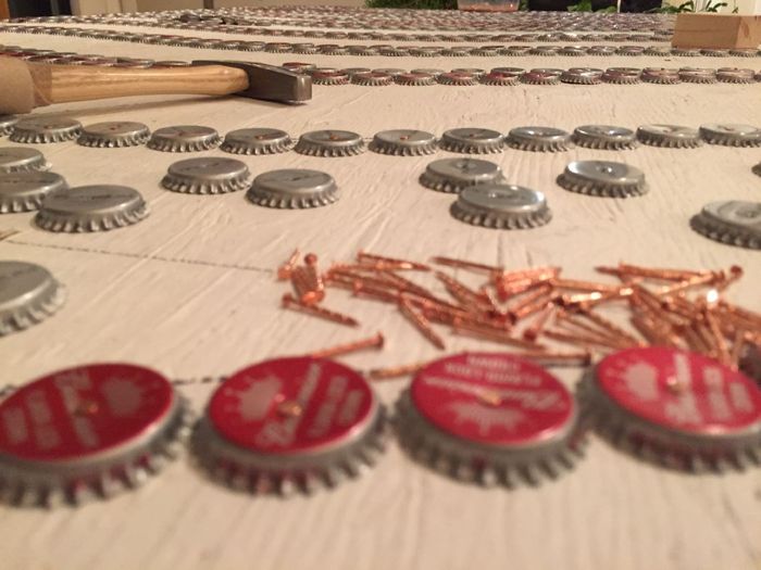 Old Glory Bottle Cap Flag