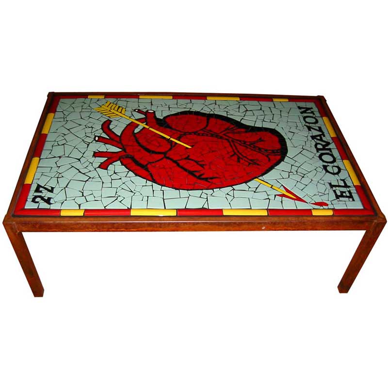 Mosaic table el corazon loteria card