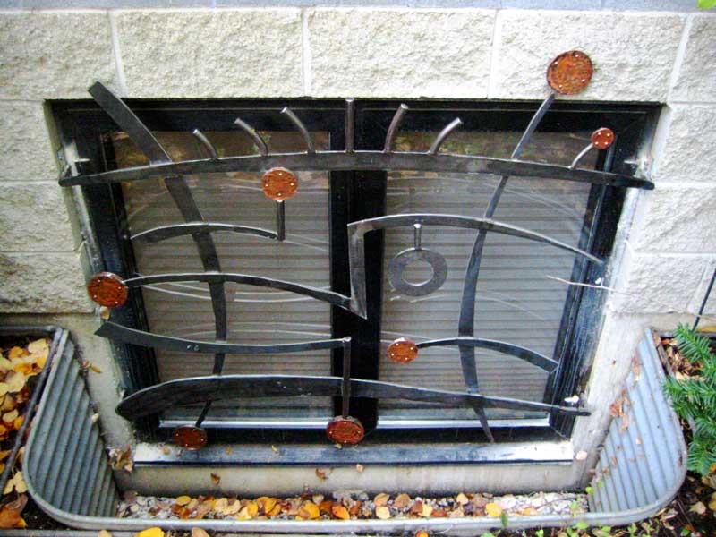 Modern Security Grates in Steel + Copper