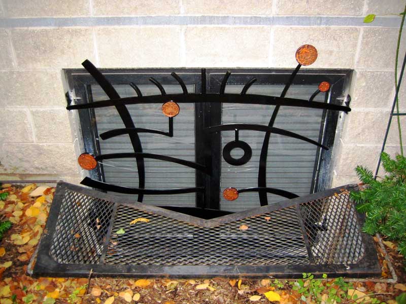 Modern Security Grates in Steel + Copper