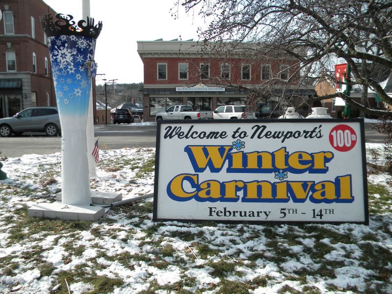 A Great Bowl O' Fire torch to Celebrate the 100th anniversary of Newport Winter Carnival