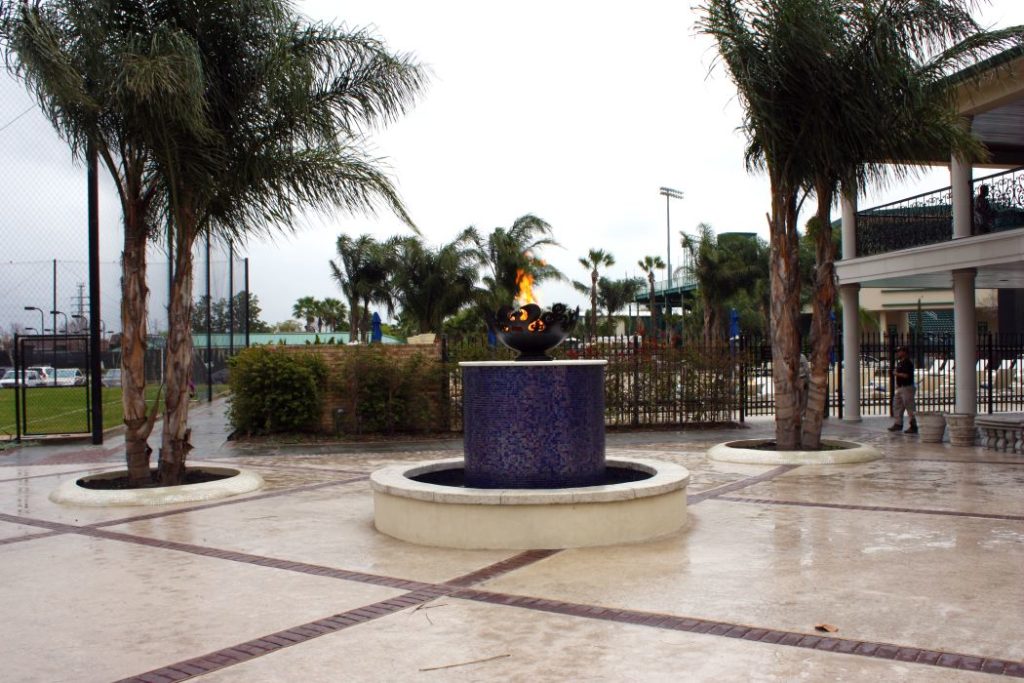 Fire Feature and Fountain at Club Westside in Houston, Texas