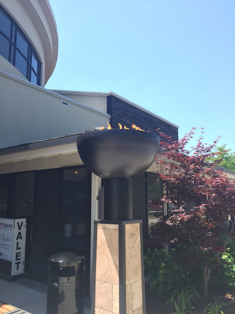 Big Bowl O Zen Sculptural Firebowl on pillar at The Weber Grill Restaurant, St. Louis, MO