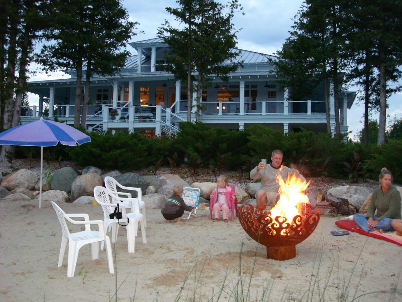 Great Bowl O' Fire 37 Inch Sculptural Firebowl™ on Lake Michigan