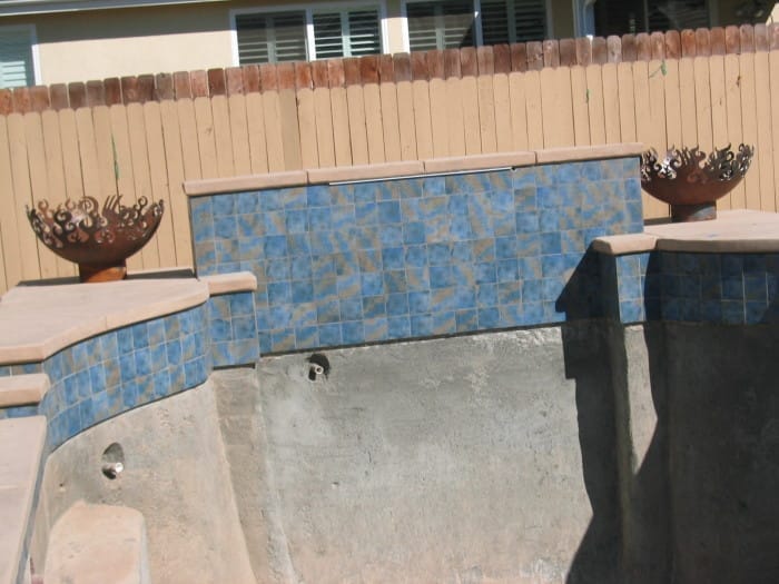 Fire Sculptural Fire Pit pool construction