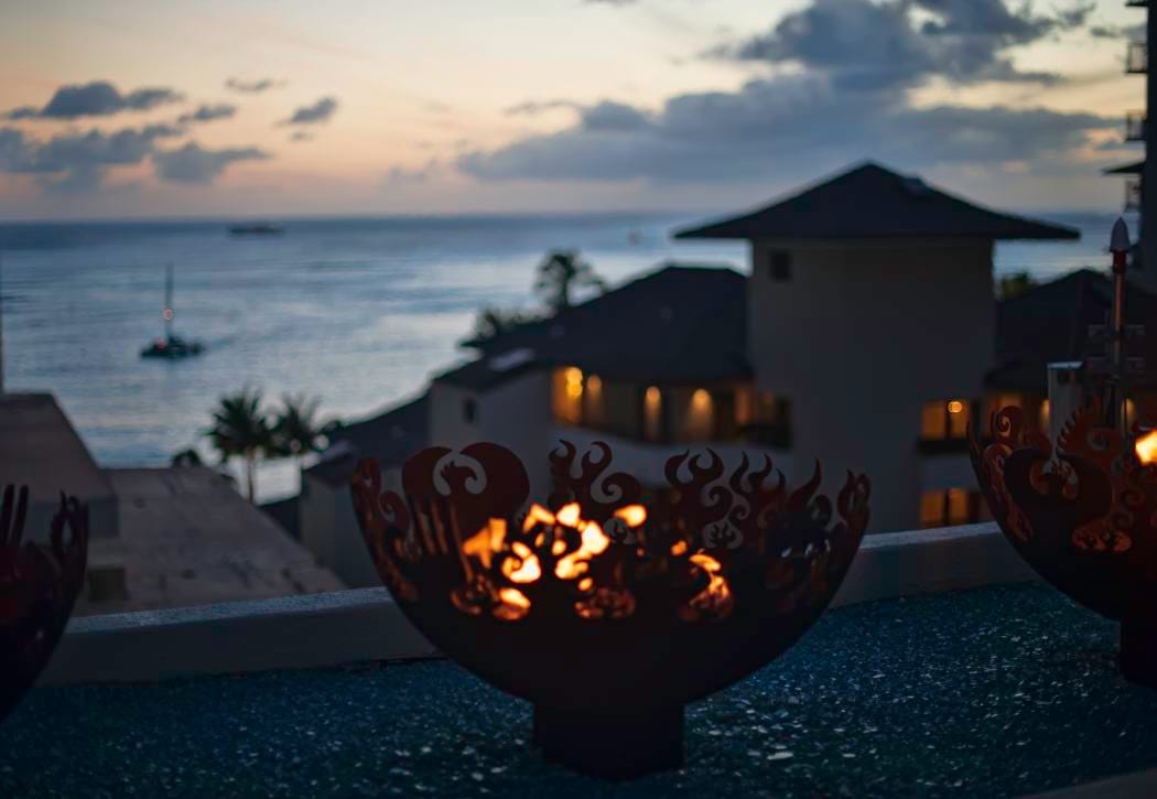 Fire Sculptural Fire Pit at The Parc Hotel, Honolulu, HI