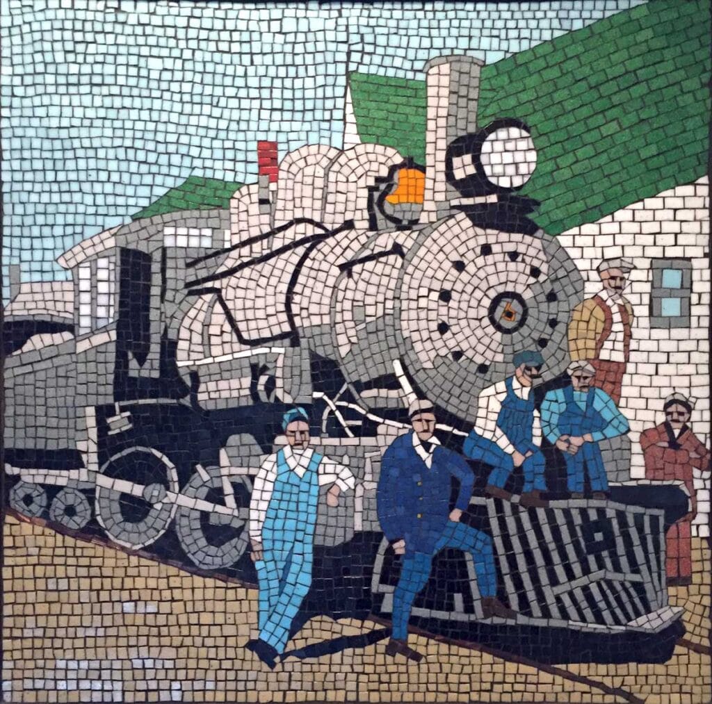 Green River Station glass mosaic