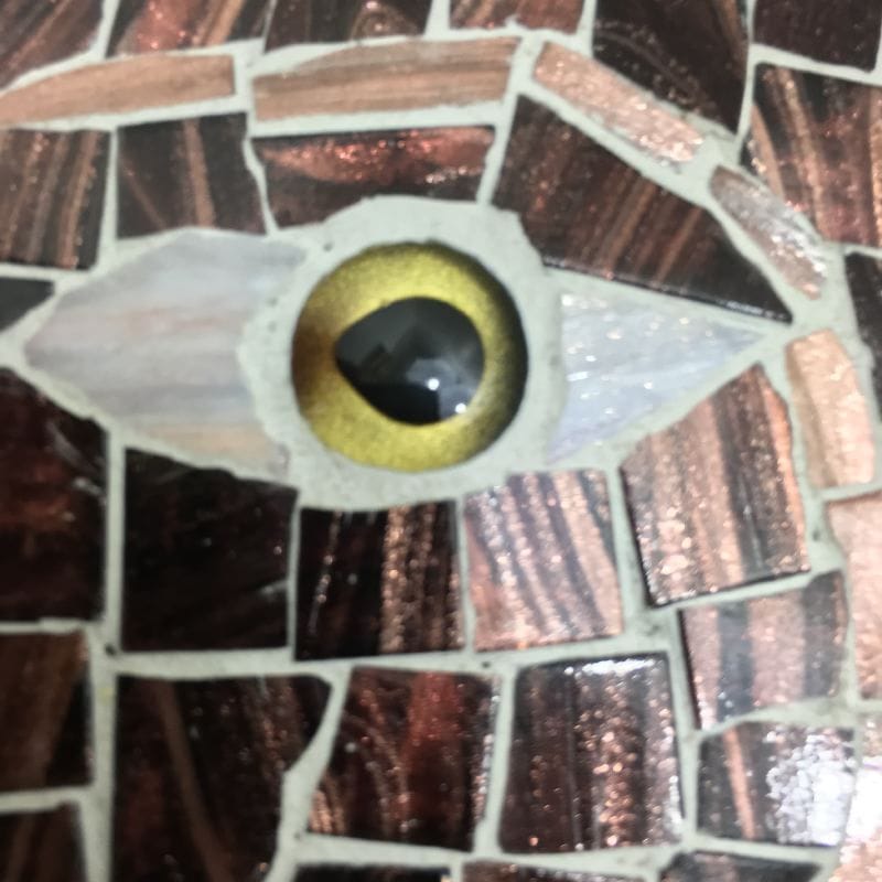 La Siren III Mosaic in glass, metal, stone and emerald (detail)