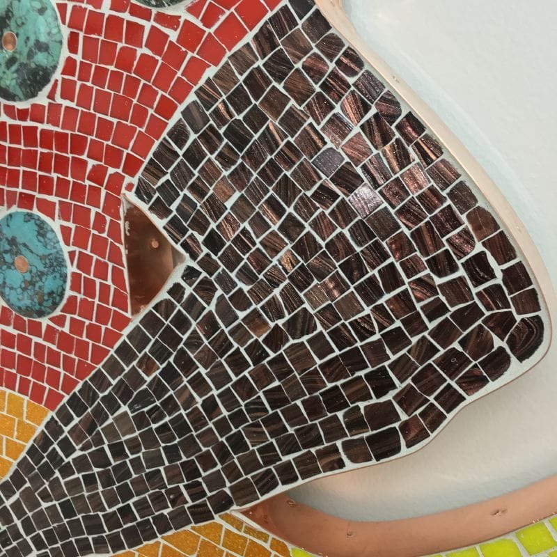 La Siren III Mosaic in glass, metal, stone and emerald (detail)