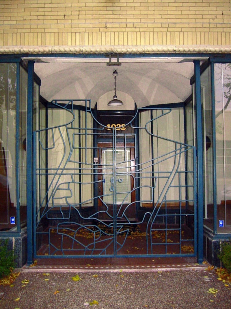 City Gates, commissioned gates based on street maps 4022 N. Sheridan Road, Chicago