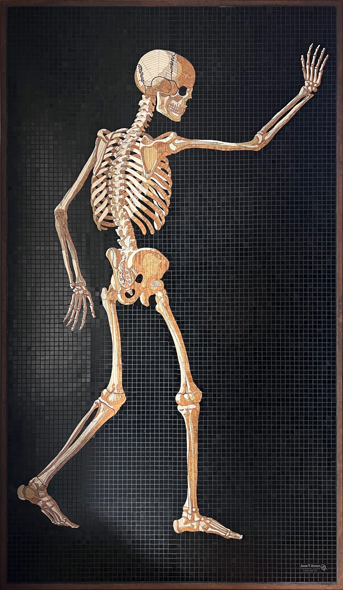 Marble mosaic of Table 45 of Eustachi's Tabulae anatomicae, 2020, by Rachael Que Vargas