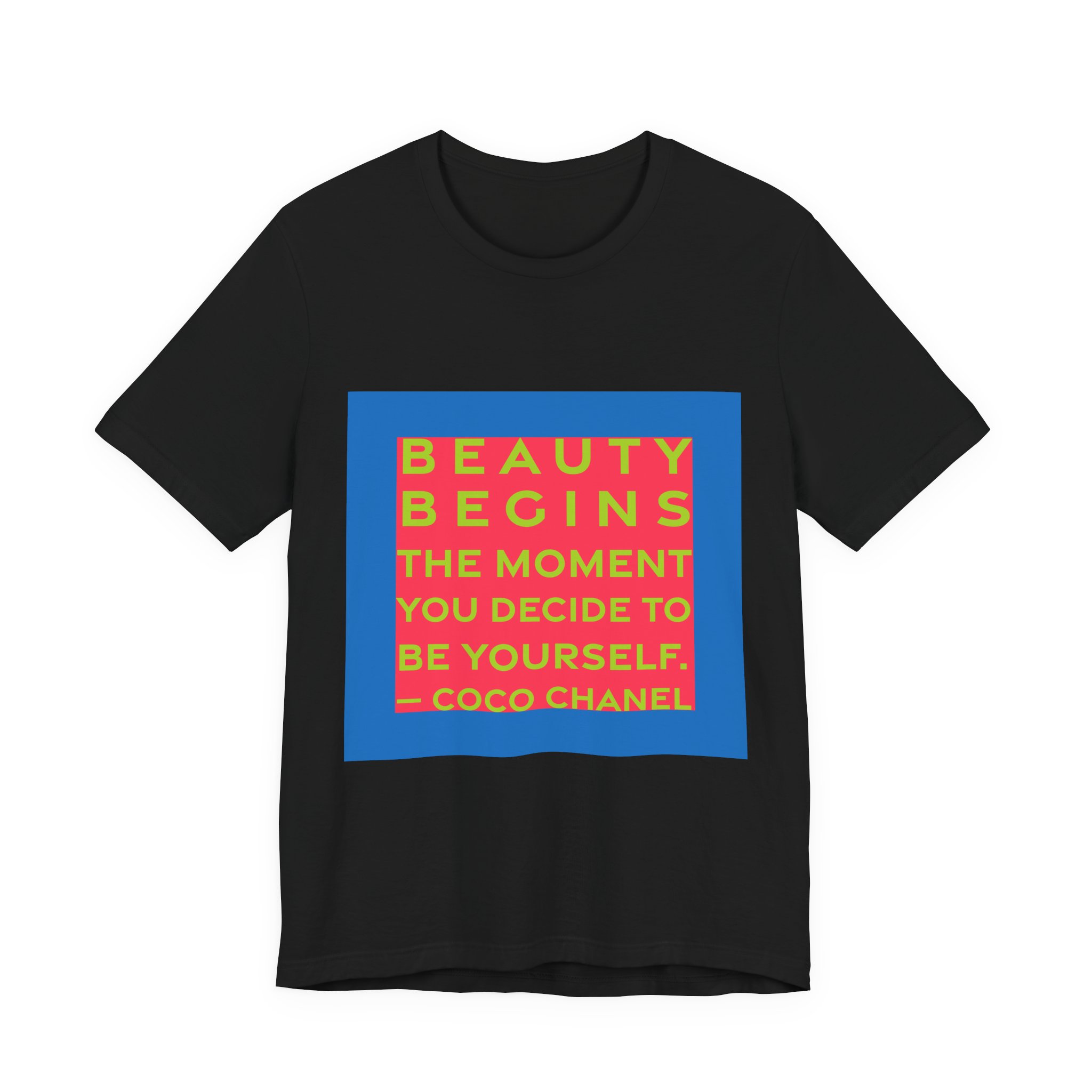 'Beauty Begins the Moment You' — Coco Chanel Quote Tee | RQuéV Black-on-White Statement Shirt — Classic Tee - Image 3