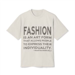 'Fashion is an Art Form' — Martin Margiela Quote Tee | RQuéV Black-on-White Statement Shirt — Oversized Tee