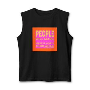 'People Will Stare' — Harry Winston Quote Tee | RQuéV Typographic Statement Tee — Muscle Tank