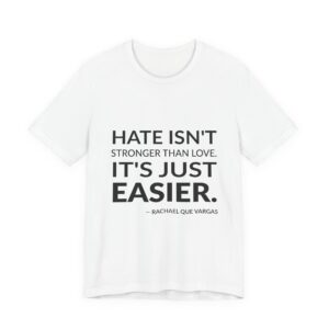 'It's Just Easier' — Rachael Que Vargas Quote Tee | RQuéV Black-on-White Statement Shirt — Classic Tee