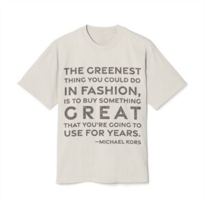 'The Greenest Thing You Could' — Michael Kors Quote Tee | RQuéV Black-on-White Statement Shirt — Oversized Tee