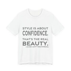'Style is About Confidence' — Diane von Fürstenberg Quote Tee | RQuéV Black-on-White Literary Tee — Classic Tee