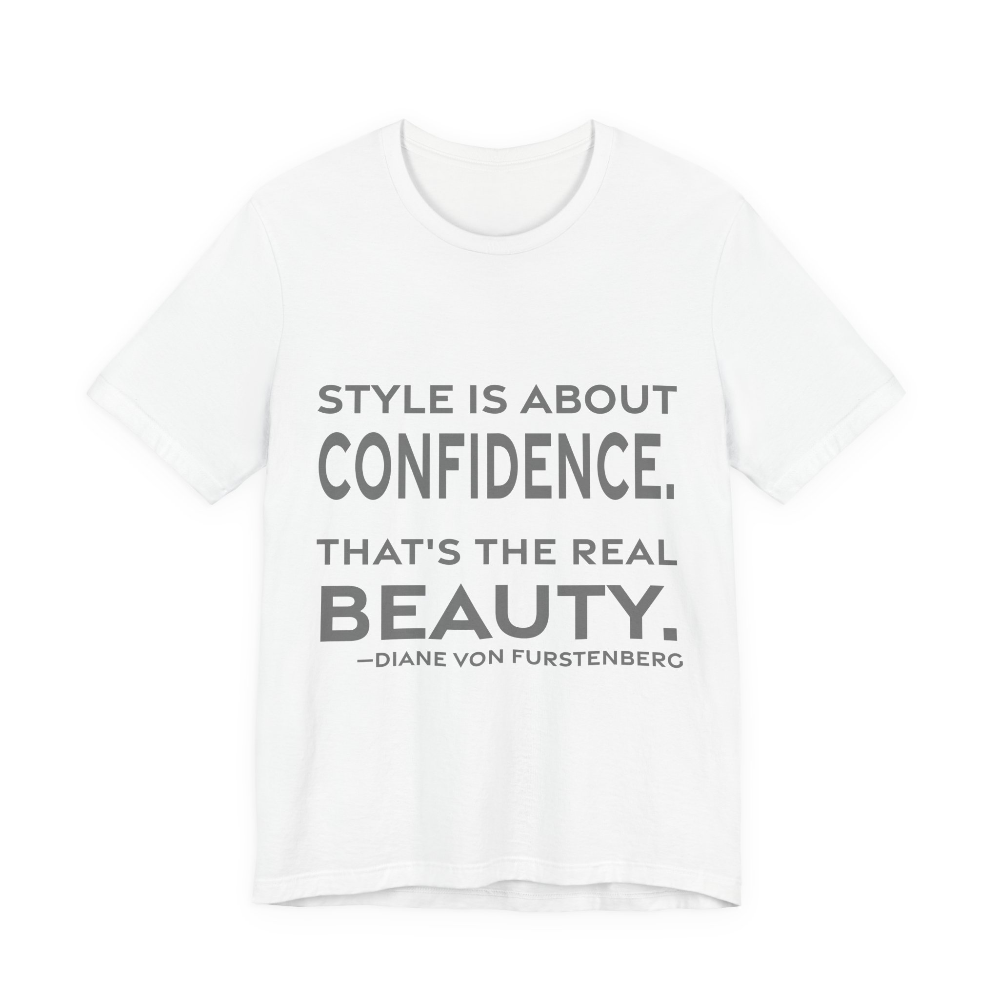 'Style is About Confidence' — Diane von Fürstenberg Quote Tee | RQuéV Black-on-White Literary Tee — Classic Tee