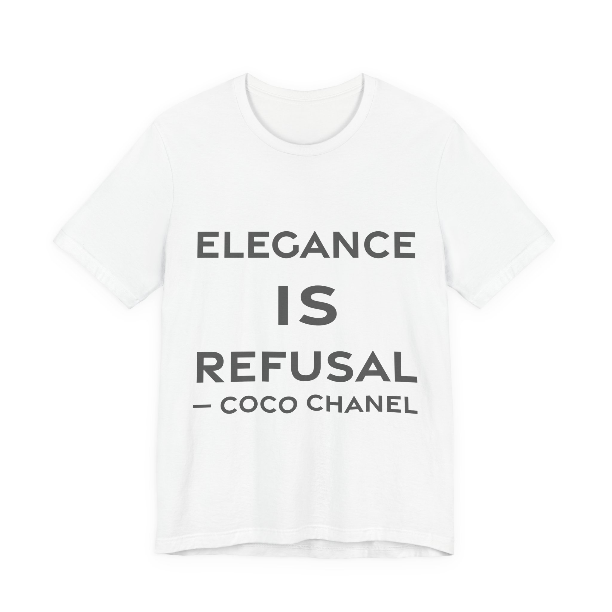 'Elegance is Refusal' — Coco Chanel Quote Tee | RQuéV Typographic Statement Tee — Classic Tee
