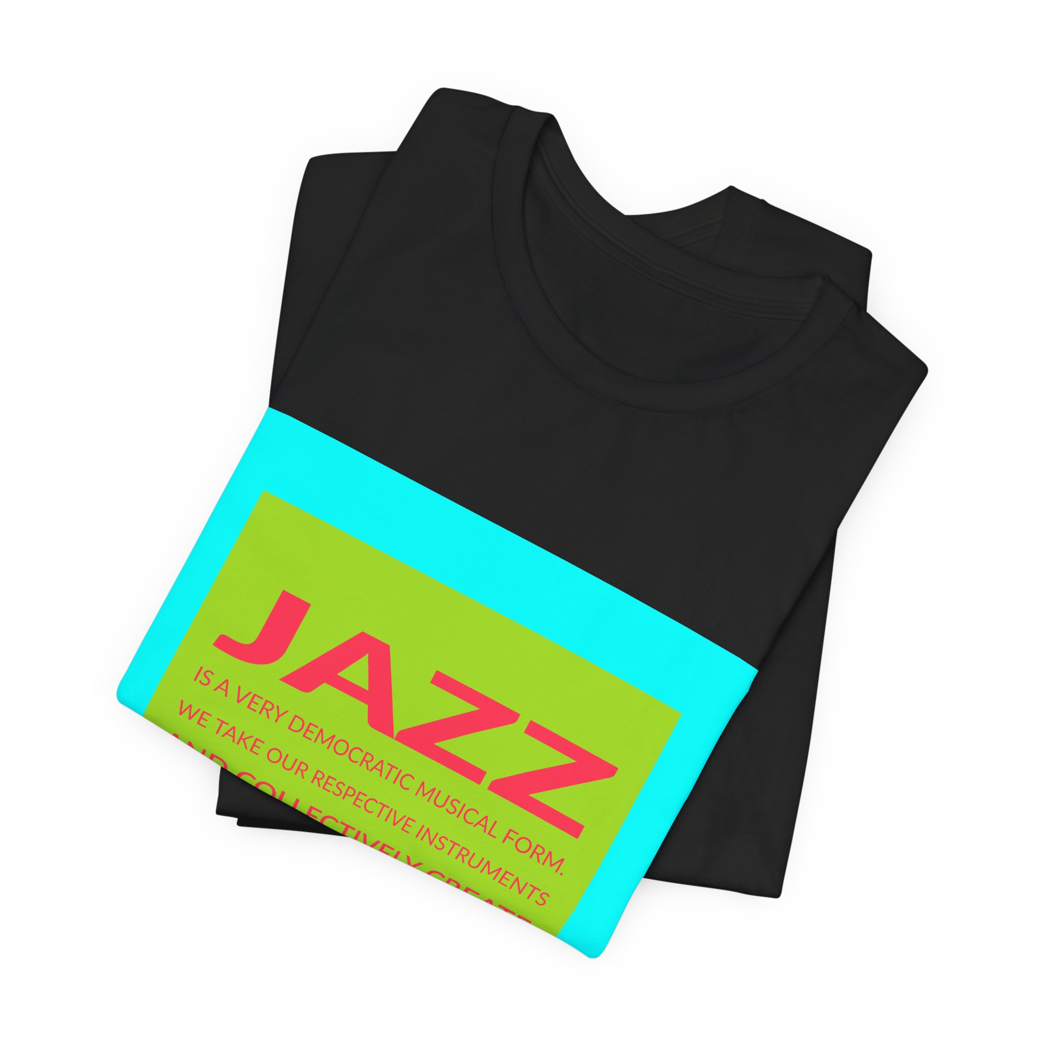 'Jazz is a Very Democratic Musical Form' — Max Roach Quote Tee | RQuéV Black-on-White Literary Tee — Classic Tee - Image 4