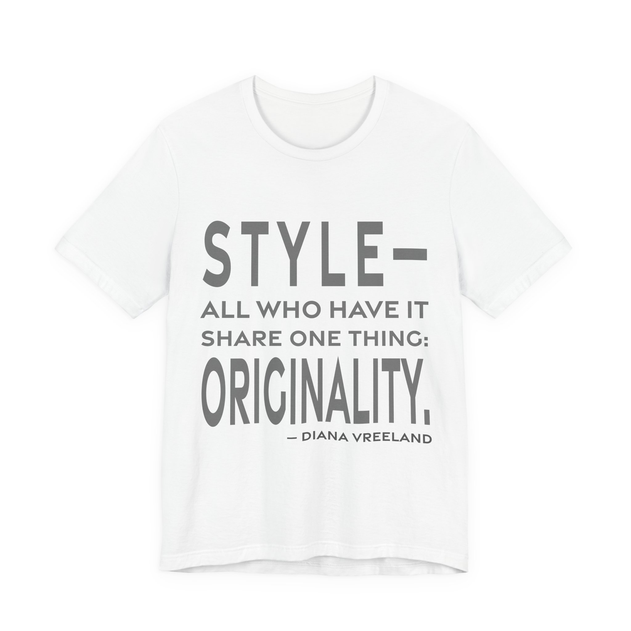 'Originality' — Diana Vreeland Quote Tee | RQuéV Black-on-White Statement Shirt — Classic Tee