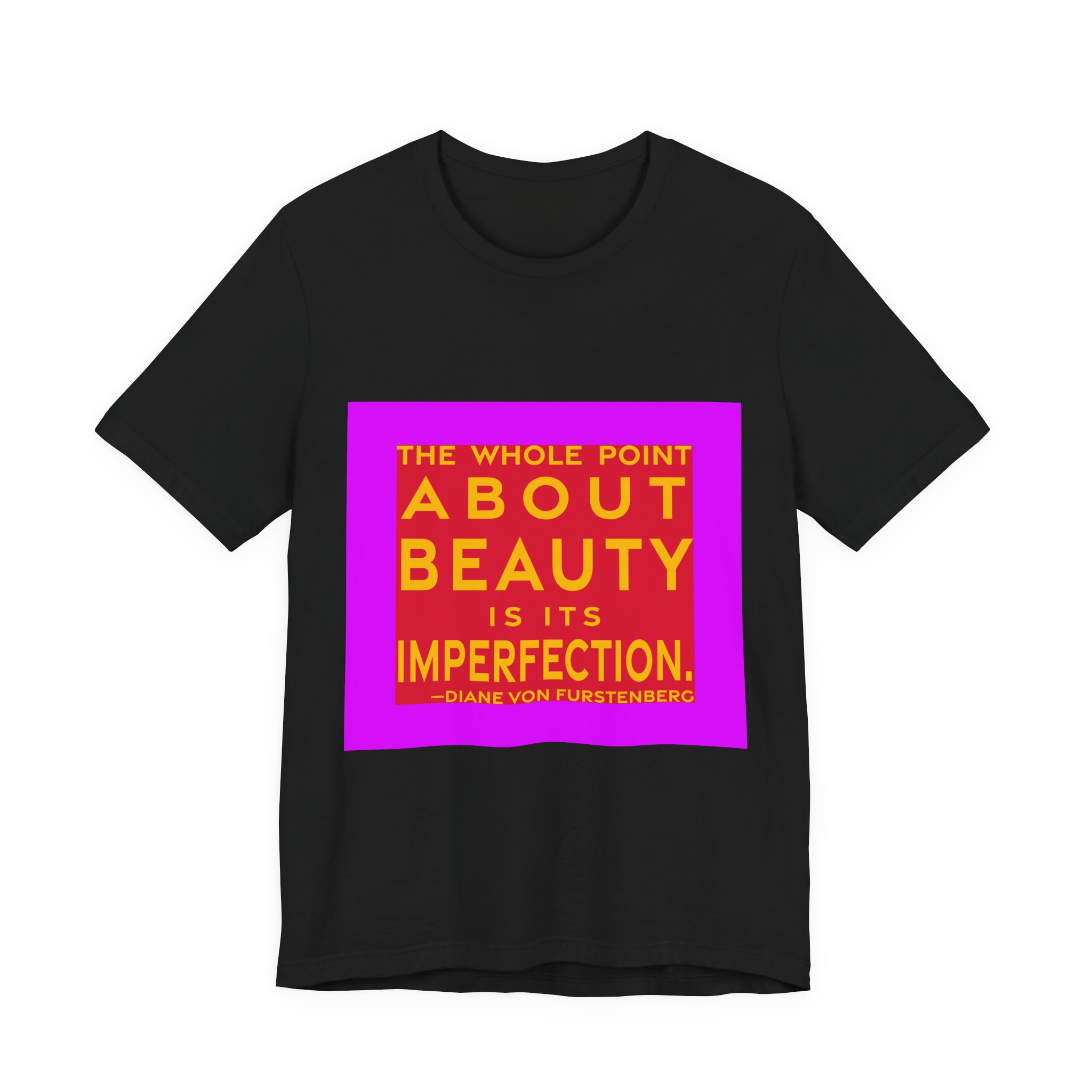 'The Whole Point About Beauty' — Diane von Fürstenberg Quote Tee | RQuéV Black-on-White Statement Shirt — Classic Tee - Image 3