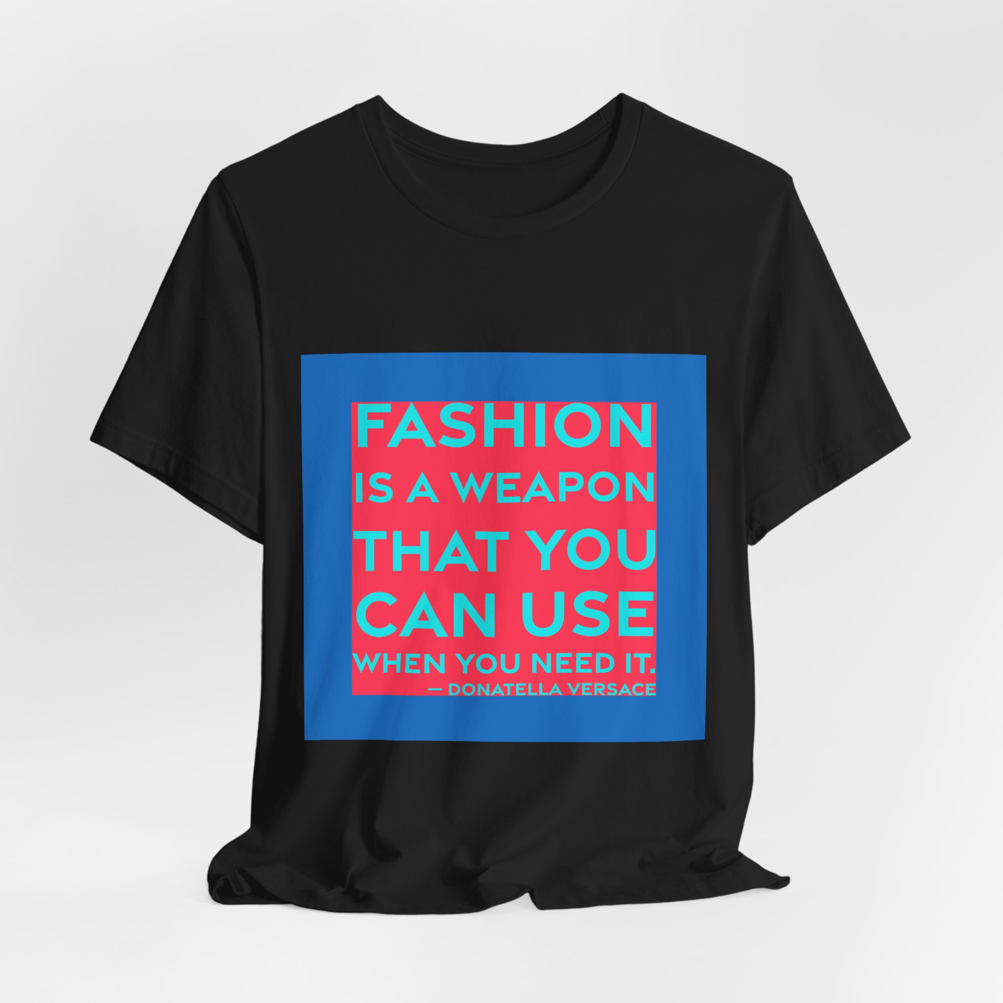 'Fashion is a Weapon That' — Donatella Versace Quote Tee | RQuéV Black-on-White Literary Tee — Classic Tee - Image 8