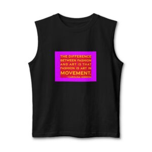 'The Difference Between Fashion and' — Carolina Herrera Quote Tee | RQuéV Black-on-White Literary Tee — Muscle Tank
