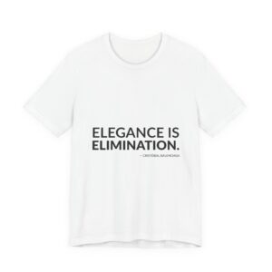 'Elegance is Elimination' — Cristóbal Balenciaga Quote Tee | Wear Words Black-on-White Statement Shirt — Classic Tee