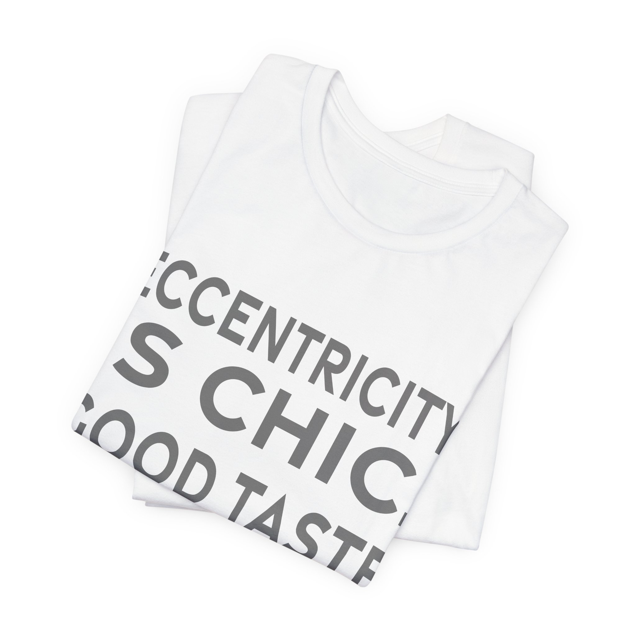 'Eccentricity is Chic' — Jean Paul Gaultier Quote Tee | RQuéV Typographic Statement Tee — Classic Tee - Image 5