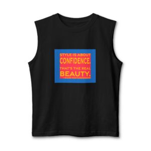 'Style is About Confidence' — Diane von Fürstenberg Quote Tee | RQuéV Black-on-White Literary Tee — Muscle Tank